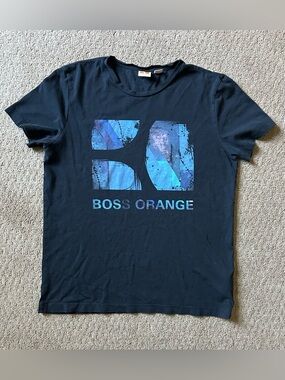 Boss Orange Shirt Women’s L Black Logo  Graphic Art